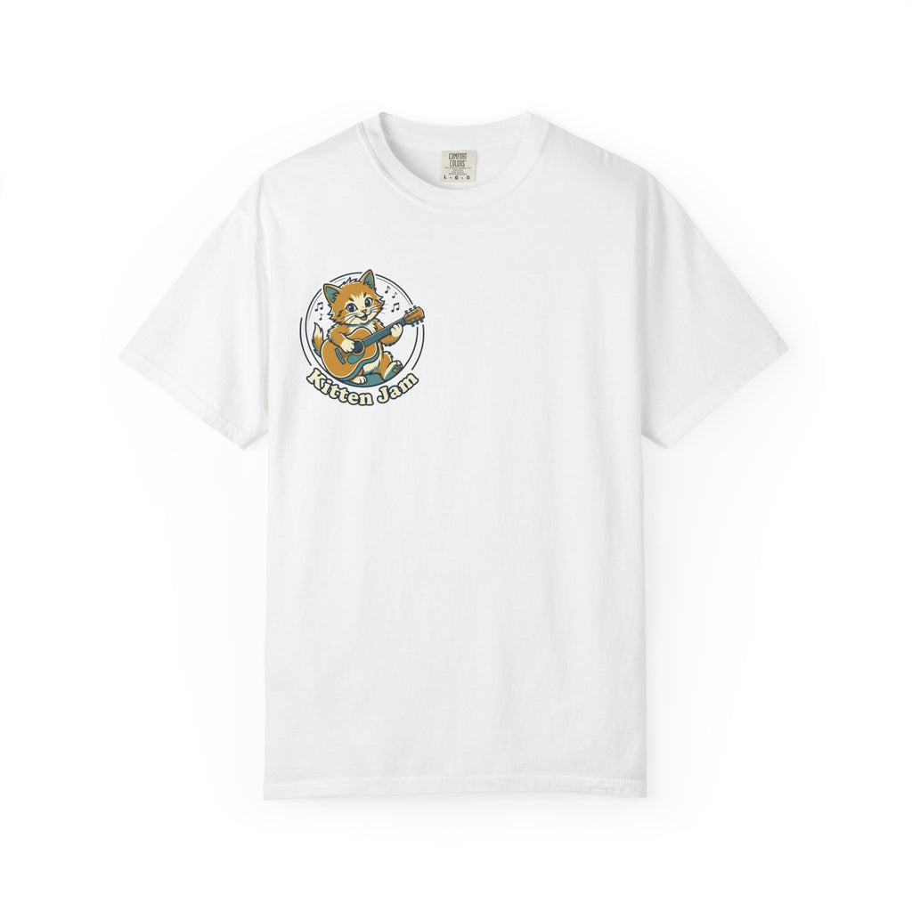 Chill Cat Playing Guitar T‑Shirt — "Strange Days" Retro Cat Music Tee